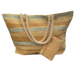 Ψάθινη Τσάντα Θαλάσσης από Υψηλής Ποιότητας Πλέξη JP
