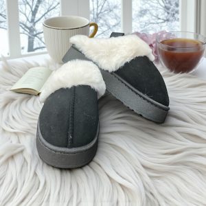 Γυναικείες Παντόφλες με Γούνα "Suede" JP