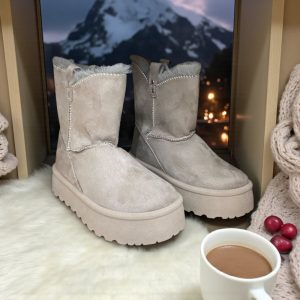 Alternative view of Γυναικεία Μποτάκια με Γούνα "Suede" JP