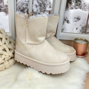 Γυναικεία Μποτάκια με Γούνα "Suede" JP