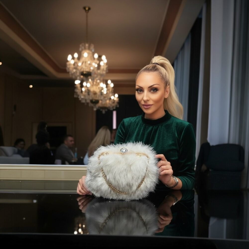 Luxury of Brands - Γυναικείο Γούνινο Clutch Τσαντάκι JP 2 Γυναικείο Γούνινο Clutch Τσαντάκι JP - Image 2