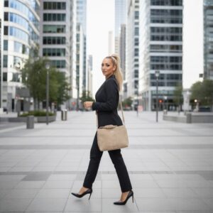 Alternative view of Γυναικεία Τσάντα Suede με Πλεξούδα Λουράκι JP