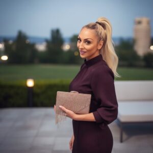 Γυναικείο Τσαντάκι Night Rose Gold με Στρας JP